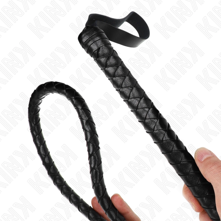 KINK Long Black Snake Whip 210 cm - Premium Flexible Leather Model