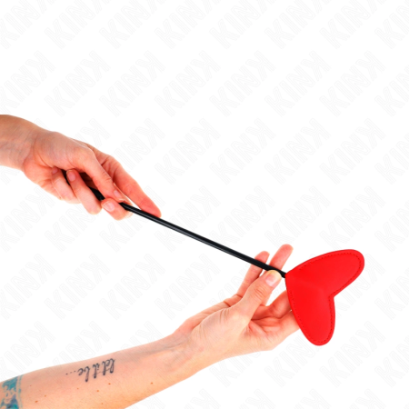 KINK Red Heart-Shaped Paddle 33x10 cm - Faux Leather Impact Accessory