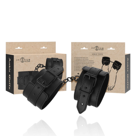 INTENSE Vegan Leather Ankle Cuffs - Adjustable, Durable, Black