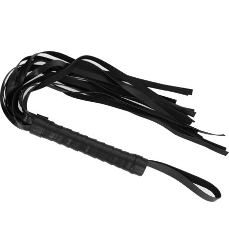INTENSE FETISH Vegan Leather Impact Flogger - Ergonomic Handle, Black