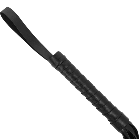 INTENSE FETISH Vegan Leather Impact Flogger - Ergonomic Handle, Black