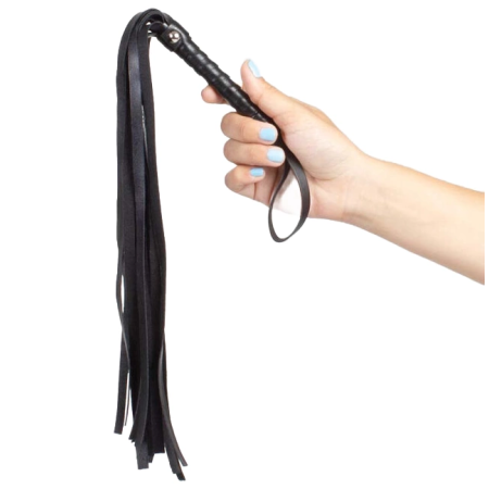 Secret Play Black Bondage Series - Compact Synthetic Leather Whip 44cm