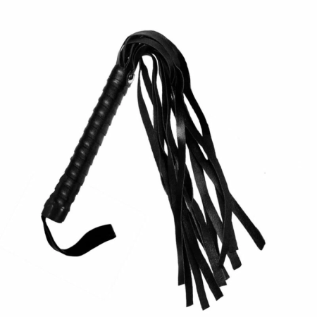 Secret Play Black Bondage Series - Compact Synthetic Leather Whip 44cm