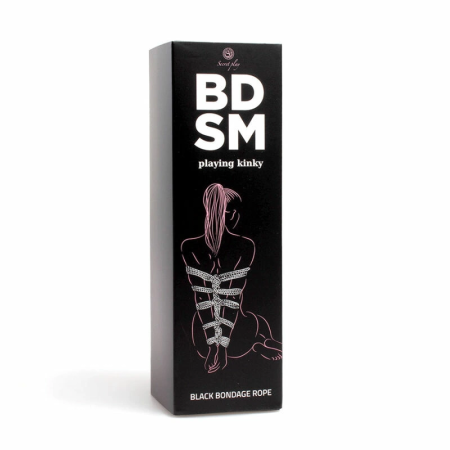 Secret Play Bondage Rope 10m Black - Durable Soft Cotton-Polyester