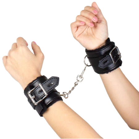 Secret Play Black Bondage Collection Adjustable Handcuffs 23cm
