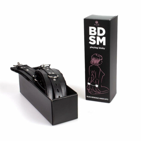 Secret Play Black Bondage Collection Adjustable Handcuffs 23cm