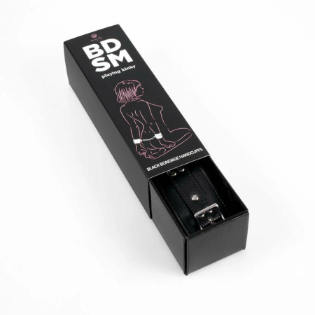 Secret Play Black Bondage Collection Adjustable Handcuffs 23cm