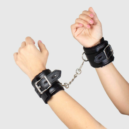 Secret Play Black Bondage Collection Adjustable Handcuffs 23cm