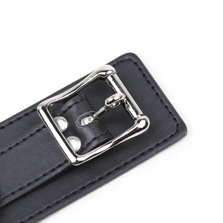 OHMAMA Submission Adjustable Collar with Triple Metal Rings, Black