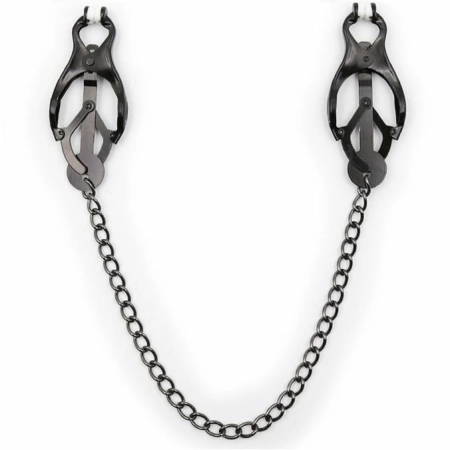 OHMAMA Adjustable Nipple Clamps with Black Metal Chain, Nickel-Free