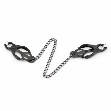 OHMAMA Adjustable Nipple Clamps with Black Metal Chain, Nickel-Free