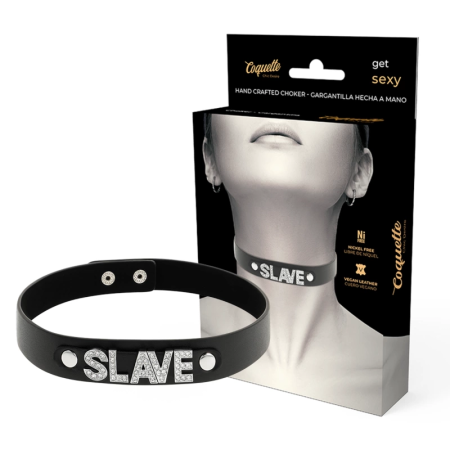 Coquette Chic Desire Vegan Leather Adjustable Black Choker - Unisex One Size