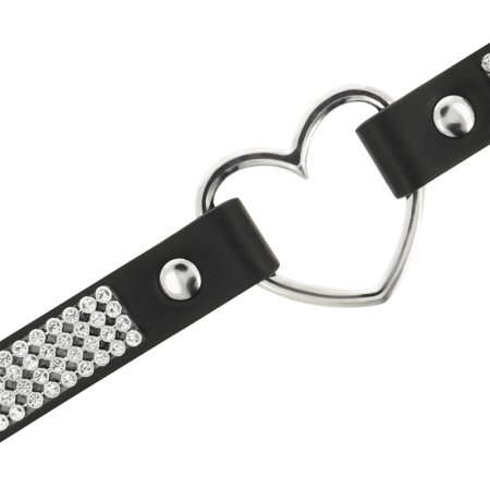 Coquette Chic Desire Vegan Leather Heart Choker Black 39cm