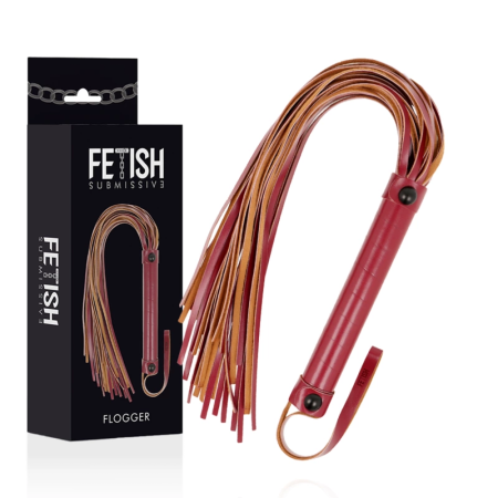 Fetish Submissive Dark Room Vegan Leather Whip 28cm - Durable Neoprene Handle