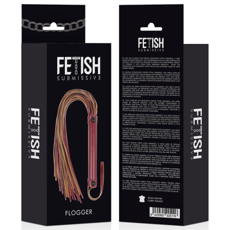 Fetish Submissive Dark Room Vegan Leather Whip 28cm - Durable Neoprene Handle