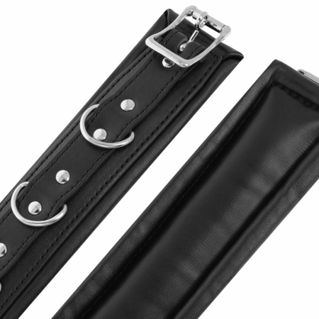 Darkness Padded Hand Restraints PU Leather Adjustable 20 cm Black