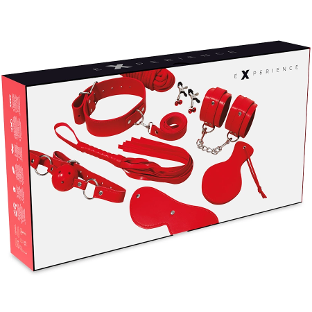 EXPERIENCE Red Series Advanced Bondage Kit - 8-Piece Synthetic Leather Set