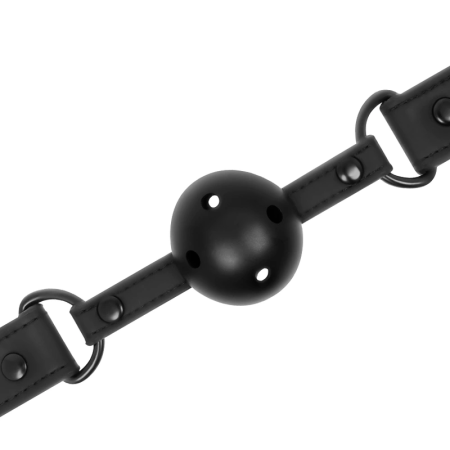 Fetish Submissive Vegan Adjustable Breathable Ball Gag 61.5cm Black