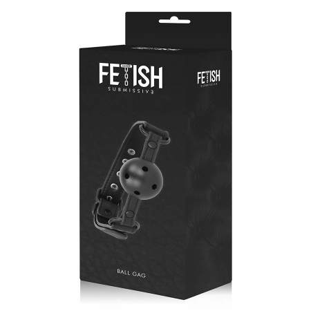 Fetish Submissive Vegan Adjustable Breathable Ball Gag 61.5cm Black