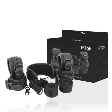 Fetish Submissive Master Set with 4 Neoprene-Lined Restraints, Adjustable
