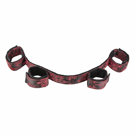 CalExotics Scandal Adjustable Bar with Padded Cuffs - Black/Red, Foldable