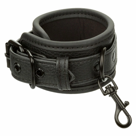 CalExotics Nocturnal Adjustable Wrist Cuffs Black - Double-Stitched Leather