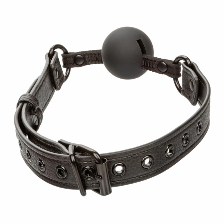 CalExotics Nocturnal Silicone Ball Gag Black - Adjustable Comfort Fit