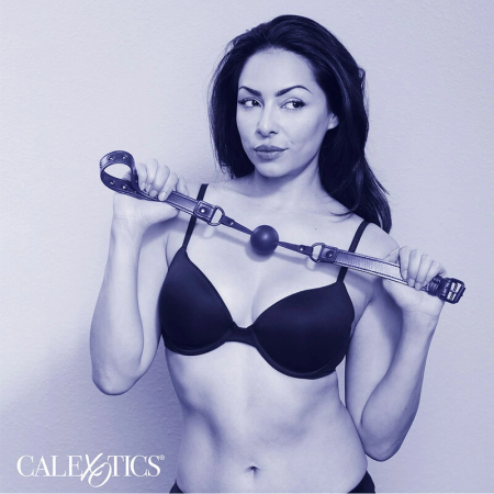 CalExotics Nocturnal Silicone Ball Gag Black - Adjustable Comfort Fit