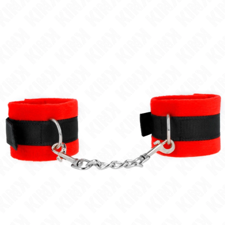 KINK Beginner Fur Wrist Restraints Black-Red 30x7 cm Adjustable Comfort
