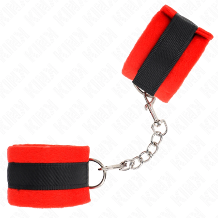 KINK Beginner Fur Wrist Restraints Black-Red 30x7 cm Adjustable Comfort