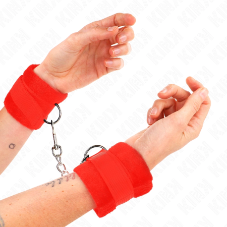 KINK Beginner Fur Wrist Restraints Red 30x7 cm - Comfort & Style