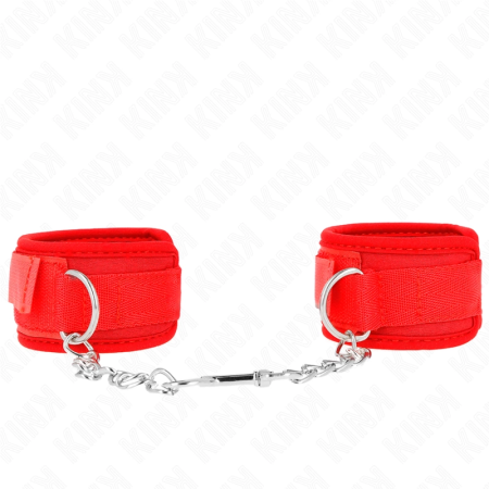 KINK Neoprene Wrist Restraints Red 42x5 cm - Adjustable Soft Cuffs