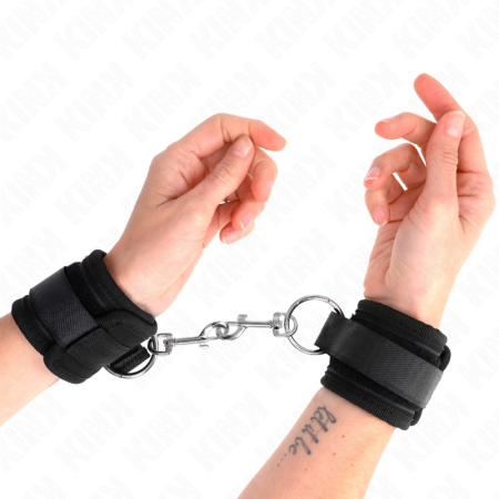 KINK Adjustable Black Wrist Restraints 18-35 cm x 6 cm - Comfort & Security