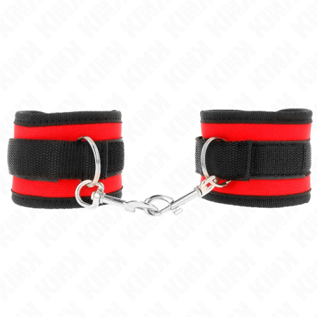 KINK Adjustable Nylon Wrist Restraints Red-Black 18-35 cm x 6 cm