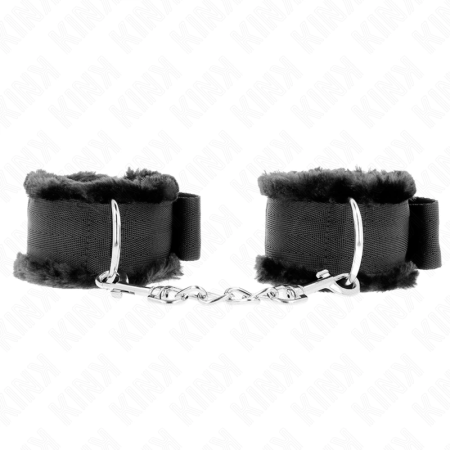 KINK Furry Lined Adjustable Wrist Restraints Black 17-31cm x 7cm