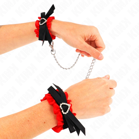 KINK Lace Adjustable Wrist Bands Red Heart Details 22-35cm