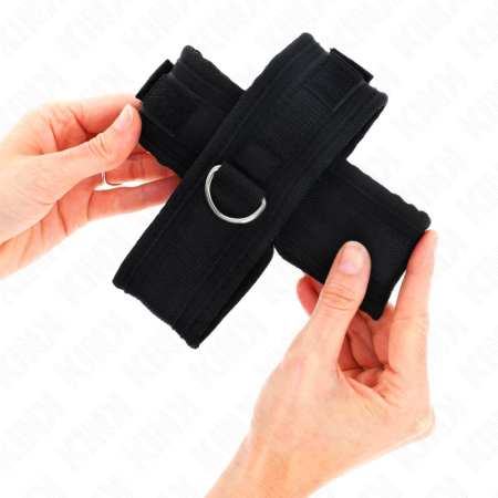 KINK Cross Cuffs Black 34x5.5 cm - Adjustable Wrist Restraint System