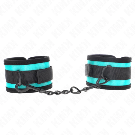 KINK Adjustable Nylon Wrist Restraints Black-Blue 18-32cm x 5cm