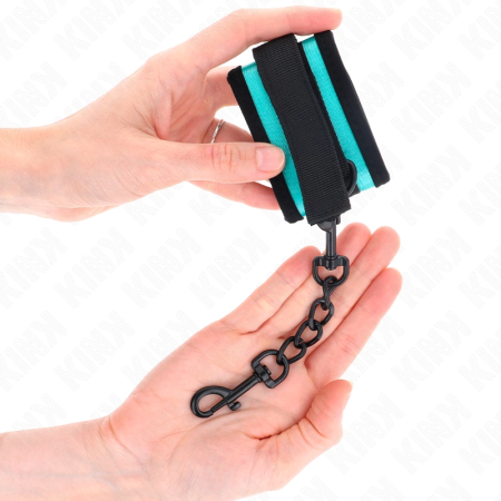KINK Adjustable Nylon Wrist Restraints Black-Blue 18-32cm x 5cm
