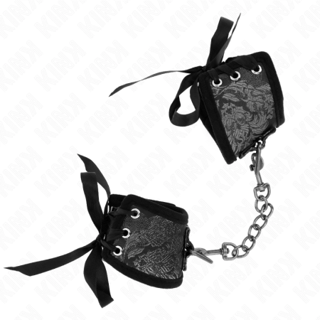 KINK Scandal Wrist Restraints Black Lace Premium Adjustable 24.5x6.5cm