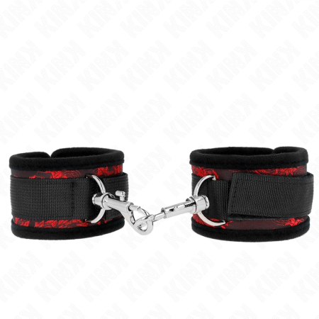 KINK Scandal Wrist Restraints Red-Black - Adjustable Padded Cuffs