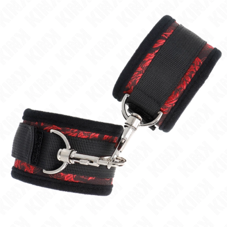 KINK Scandal Wrist Restraints Red-Black - Adjustable Padded Cuffs