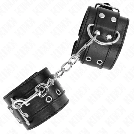 KINK Double Buckle Adjustable Wrist Restraints Black 19-26 cm