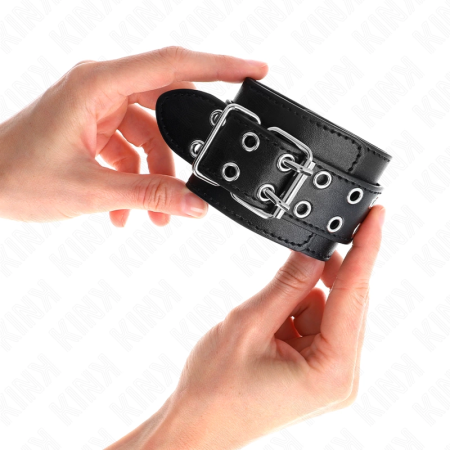 KINK Double Buckle Adjustable Wrist Restraints Black 19-26 cm