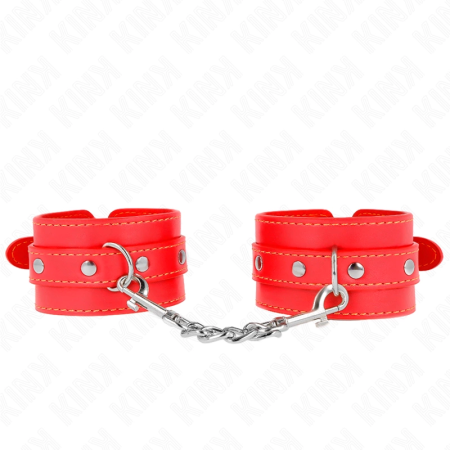 KINK Adjustable Red Wrist Restraints 21-33 cm - Soft Lined Secure Cuffs