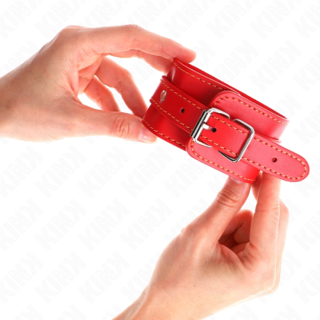KINK Adjustable Red Wrist Restraints 21-33 cm - Soft Lined Secure Cuffs
