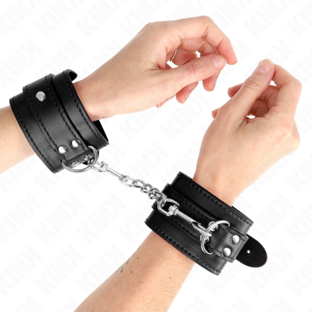 KINK Adjustable Black Wrist Restraints 20-23 cm - Ergonomic Comfort Cuffs