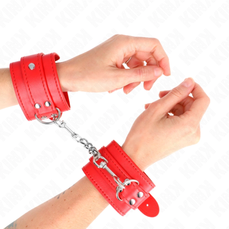 KINK Adjustable Wrist Restraints Red 20-23cm x 5.5cm Premium Comfort