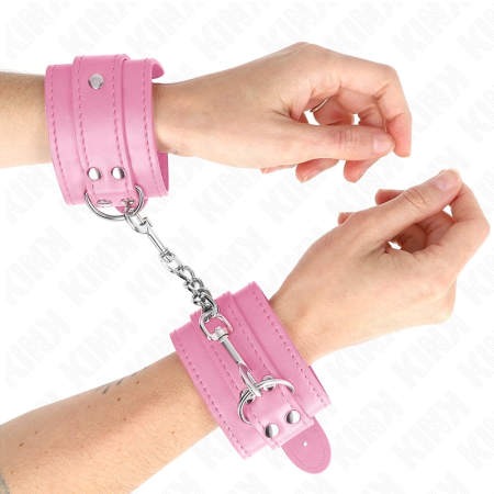 KINK Adjustable Wrist Restraints Pink 20-23 cm x 5.5 cm Soft Lining