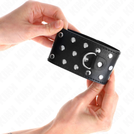 KINK Punk Adjustable Wrist Restraints 19-24 cm Black Vegan Leather